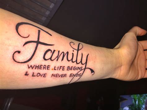 Quotes for tattoos about family - Dec 21, 2023 · Here are some common motivations for getting quote tattoos: 🌄 find a mantra for daily inspiration. capture a specific moment or milestone in life. 💬 express philosophies and beliefs. 🕊 remember and honor loved ones. 💪 draw strength and motivation during difficult times. 🎨 self-expression through meaningful quotes. 